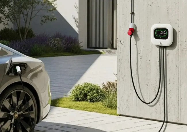 Elektromos autó töltő telepítés – falra szerelt Rheidon Wallbox autóval