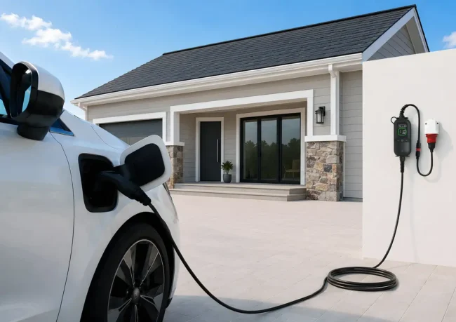 Napelemes otthoni elektromos autó töltés 11 kW-os fali töltővel