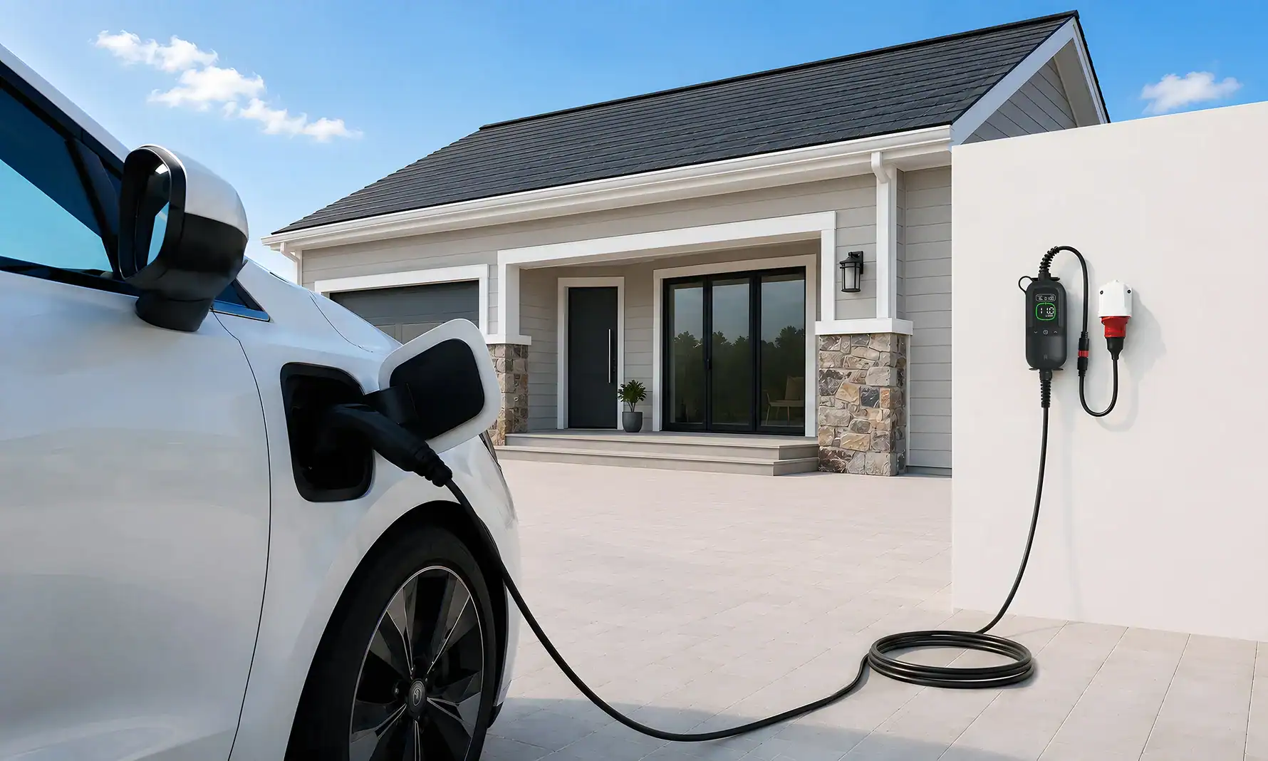 Napelemes otthoni elektromos autó töltés 11 kW-os fali töltővel